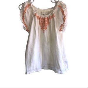 Gap Coral Embroidered Top